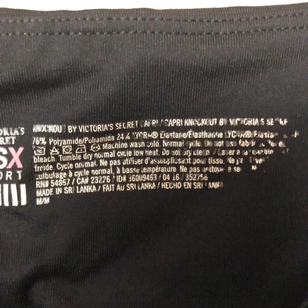 Victoria's Secret Black and White Tie Dye Leggings Athletic Fit